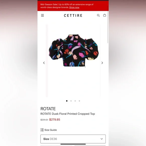 Rotate Birger Christensen Dusk Puffed Sleeve Top - Picture 6 of 6